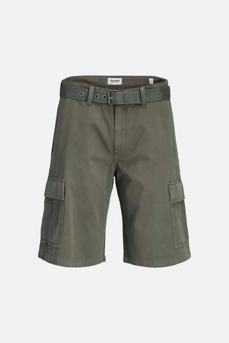 Short cargo pour homme de JACK & JONES JEANS INTELLIGENCE, avec ceinture tissée assortie et poches latérales.