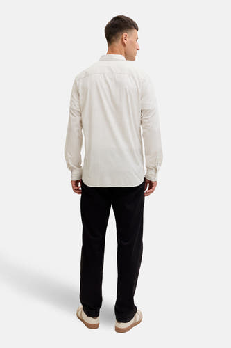 Chemise beige à longues manches de PREMIUM by JACK & JONES, avec un motif à carreaux subtil sur le dos.