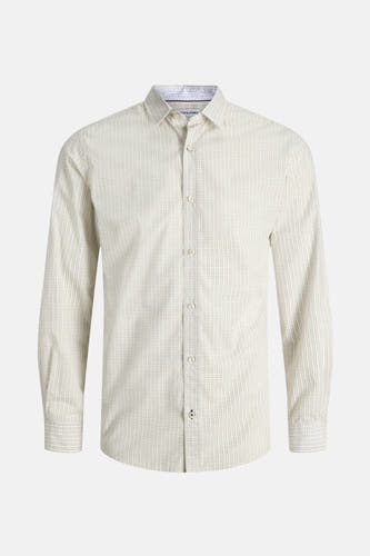 Chemise beige à longues manches de PREMIUM by JACK & JONES, avec une subtile impression all-over.
