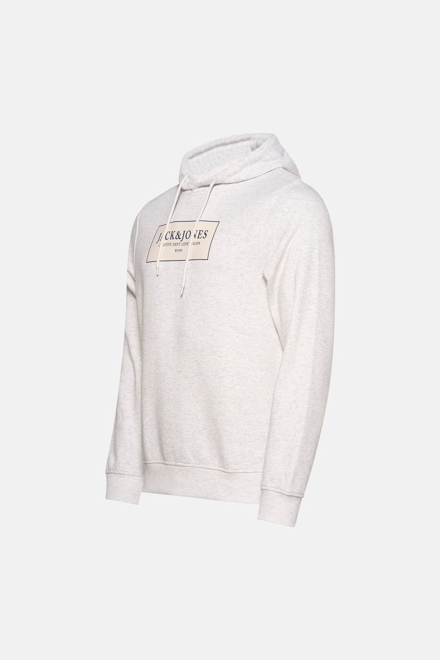 Sweat à capuche blanc d'ORIGINALS BY JACK & JONES, avec logo sur la poitrine et cordons de serrage.