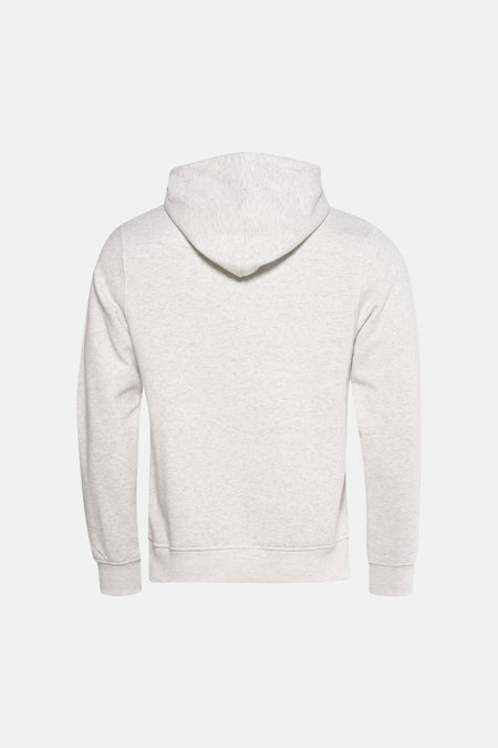 Sweat à capuche blanc de ORIGINALS BY JACK & JONES, vue arrière avec manches longues et poignets côtelés.