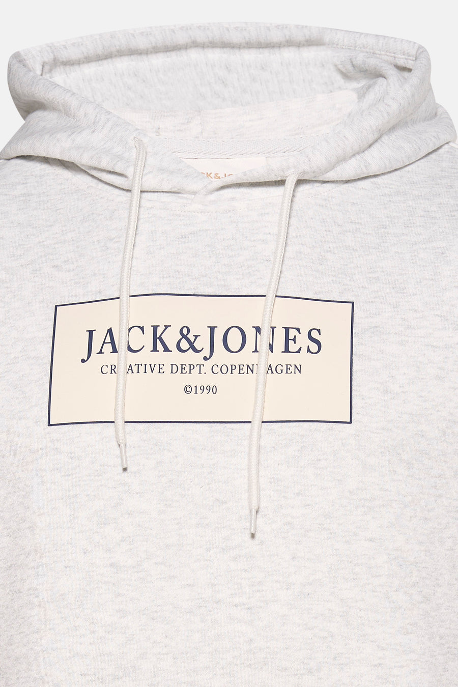 Sweat à capuche blanc d'ORIGINALS BY JACK & JONES, avec cordon de serrage et logo sur la poitrine.