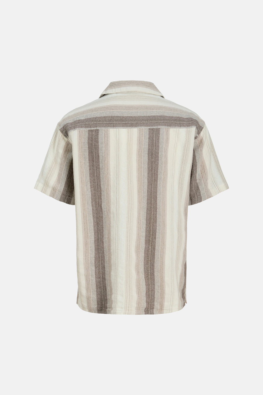 Chemise beige à manches courtes de ORIGINALS BY JACK & JONES, avec un motif rayé.