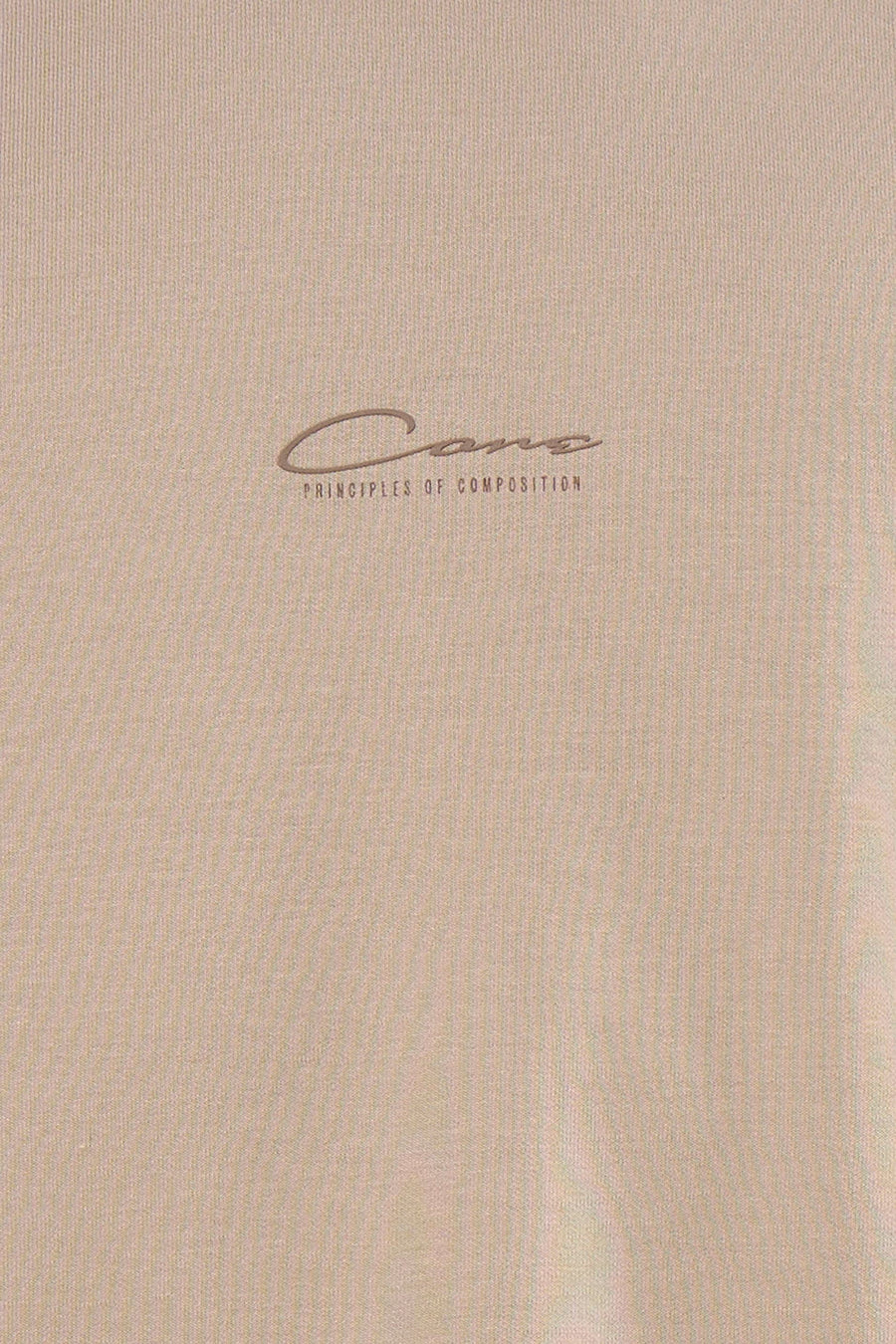 T-shirt beige à manches courtes de CORE BY JACK & JONES, tissu uni avec texture subtile.