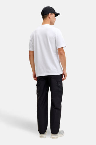 T-shirt blanc à manches courtes CORE BY JACK & JONES, coupe décontractée, vu de dos.