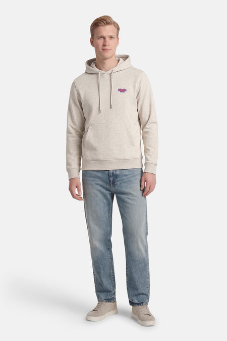 Sweat à capuche gris de CORE BY JACK & JONES, avec un petit logo sur la poitrine, à combiner avec un jean et des baskets.