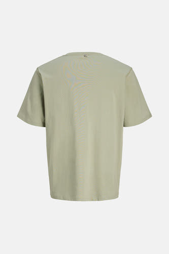 T-shirt vert à manches courtes ORIGINALS BY JACK & JONES, design uni, dos.