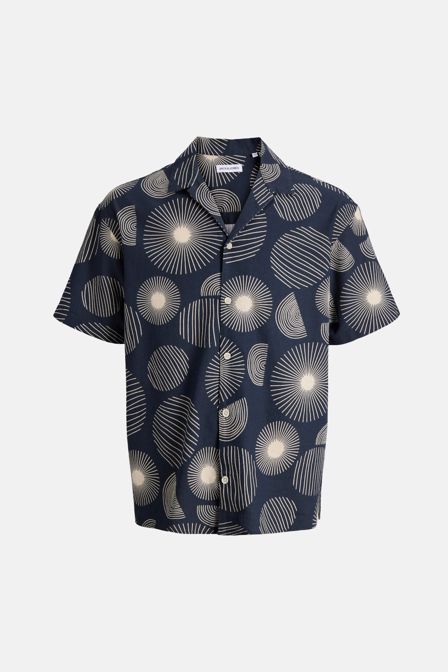 Chemise multicolore à manches courtes de PREMIUM by JACK & JONES, avec un motif de cercles et de lignes.