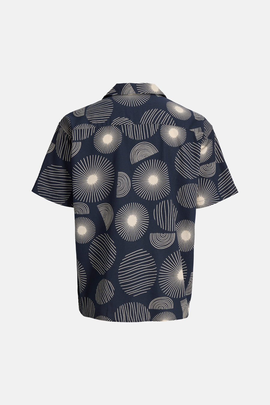 Multikleurig overhemd met korte mouwen van PREMIUM by JACK & JONES, met een patroon van cirkels en lijnen.