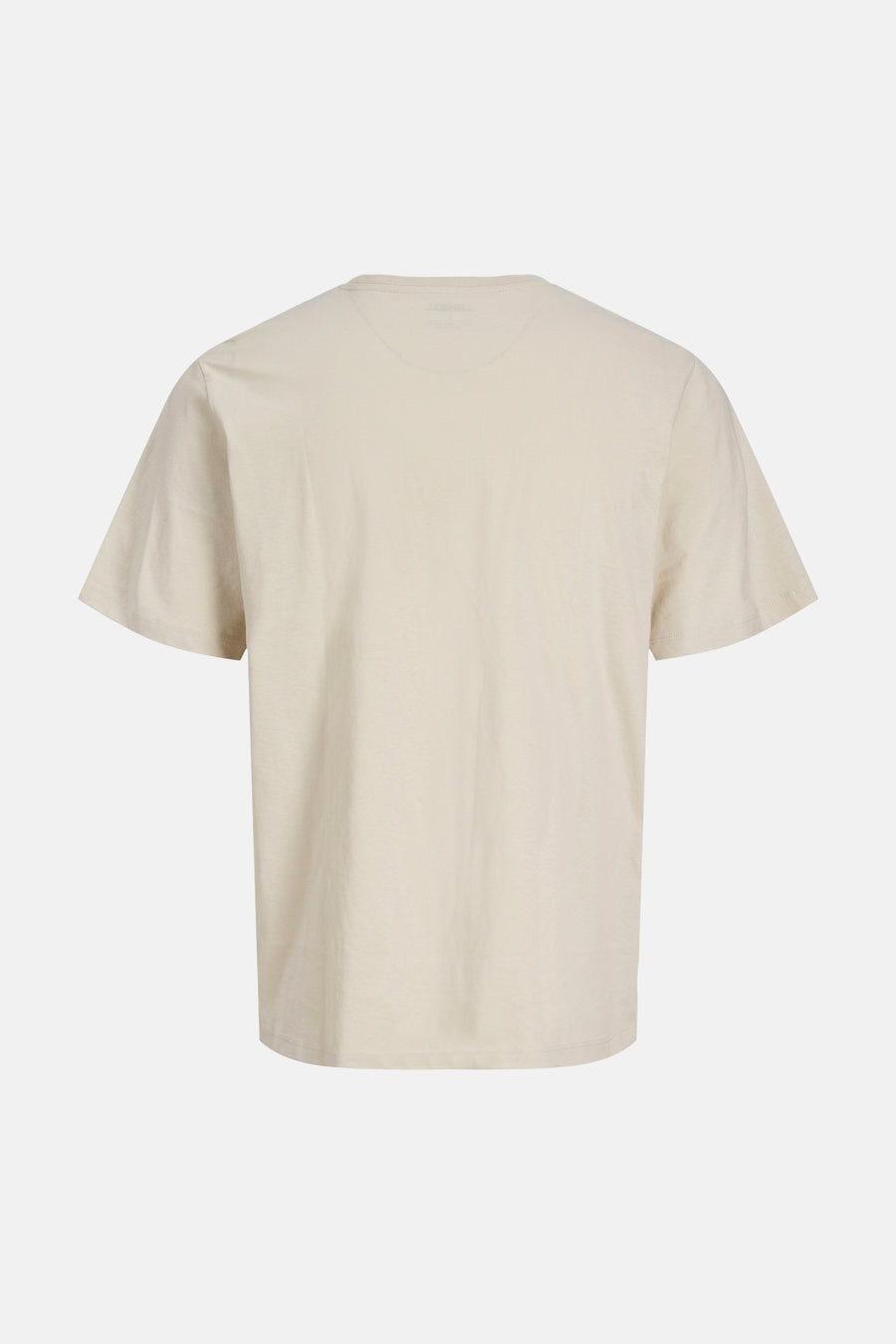 T-shirt beige à manches courtes de JJREBEL, de couleur unie et avec un col rond.