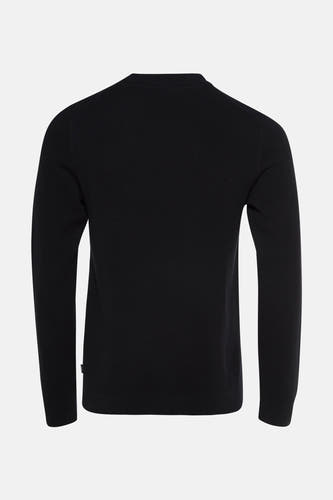 Sweat-shirt noir à col rond de PREMIUM par JACK & JONES, avec une subtile texture sur le dos.