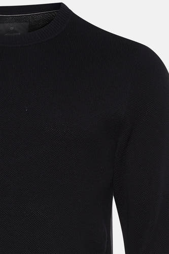 Sweat-shirt noir à col rond de PREMIUM par JACK & JONES, avec une fine texture tissée.
