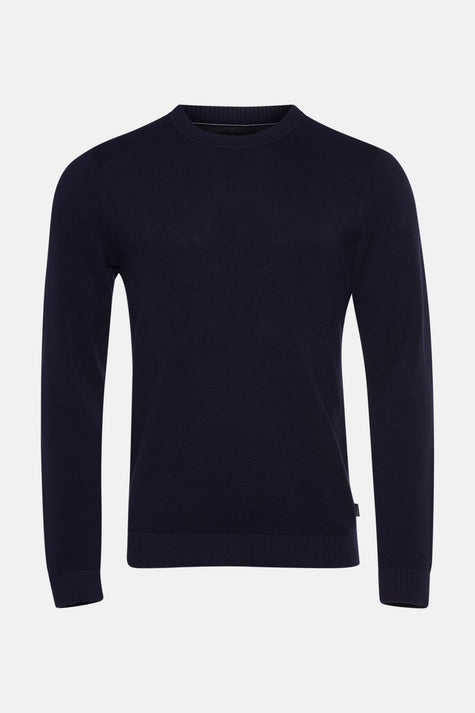Pull à col rond - bleu