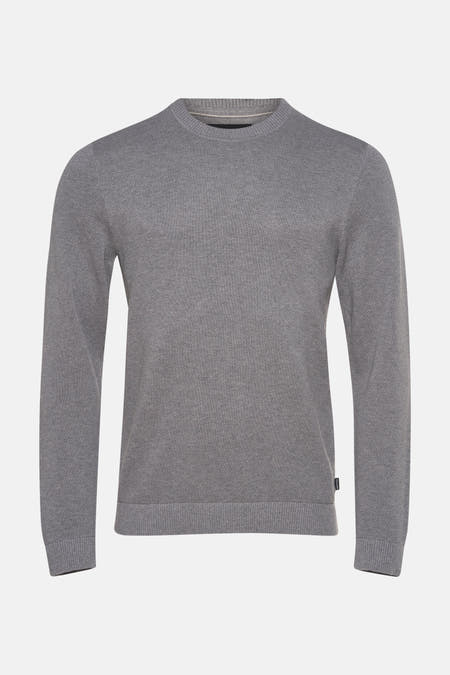 Sweat-shirt gris à col rond de PREMIUM par JACK & JONES, avec une subtile texture.
