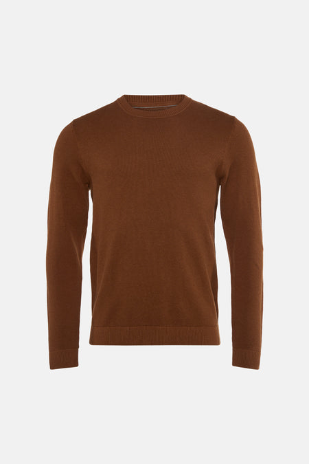 Pull col O brun - PREMIUM by JACK & JONES
