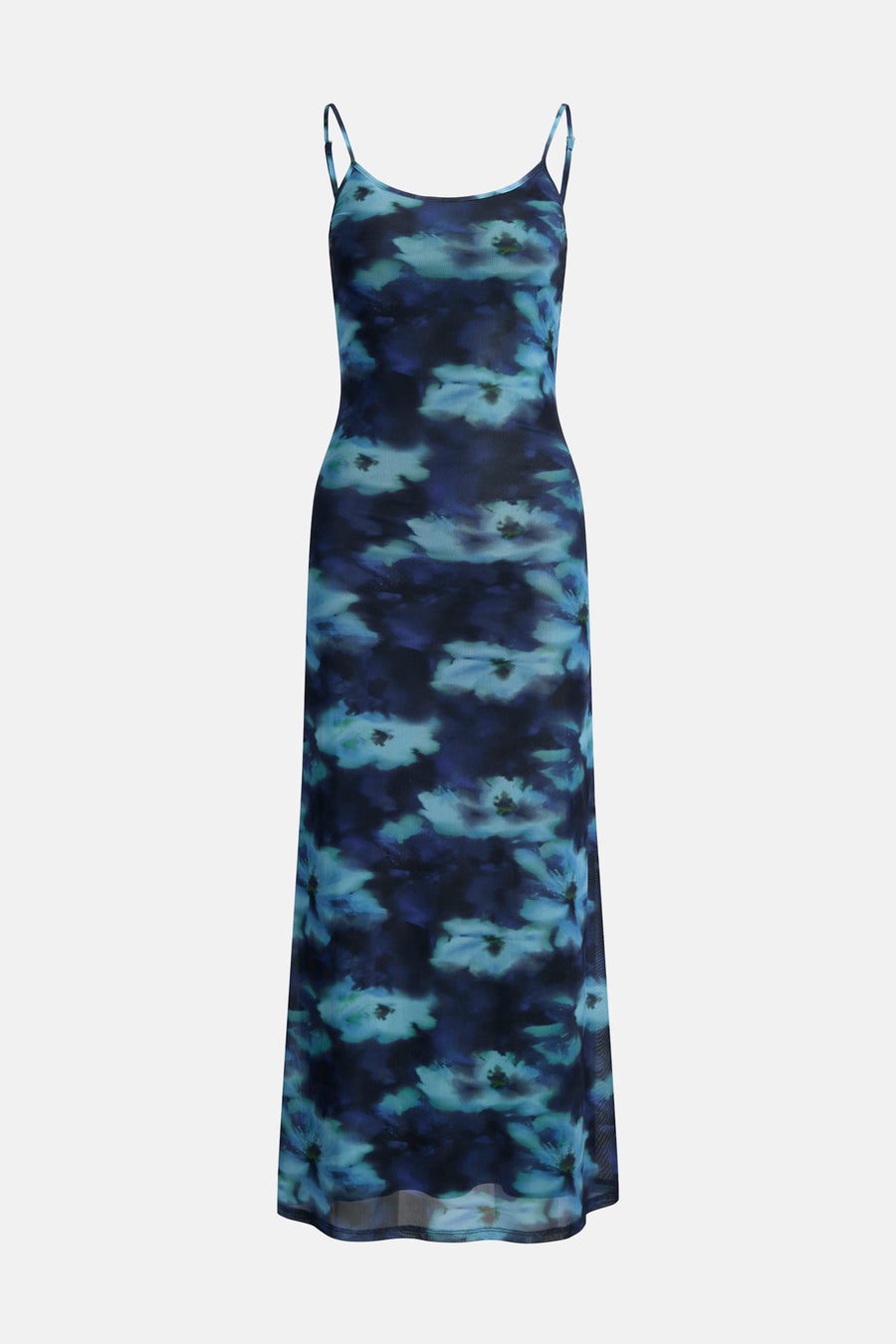 Robe sans manches bleue de JJXX, avec un motif floral dans les tons de bleu et de vert.
