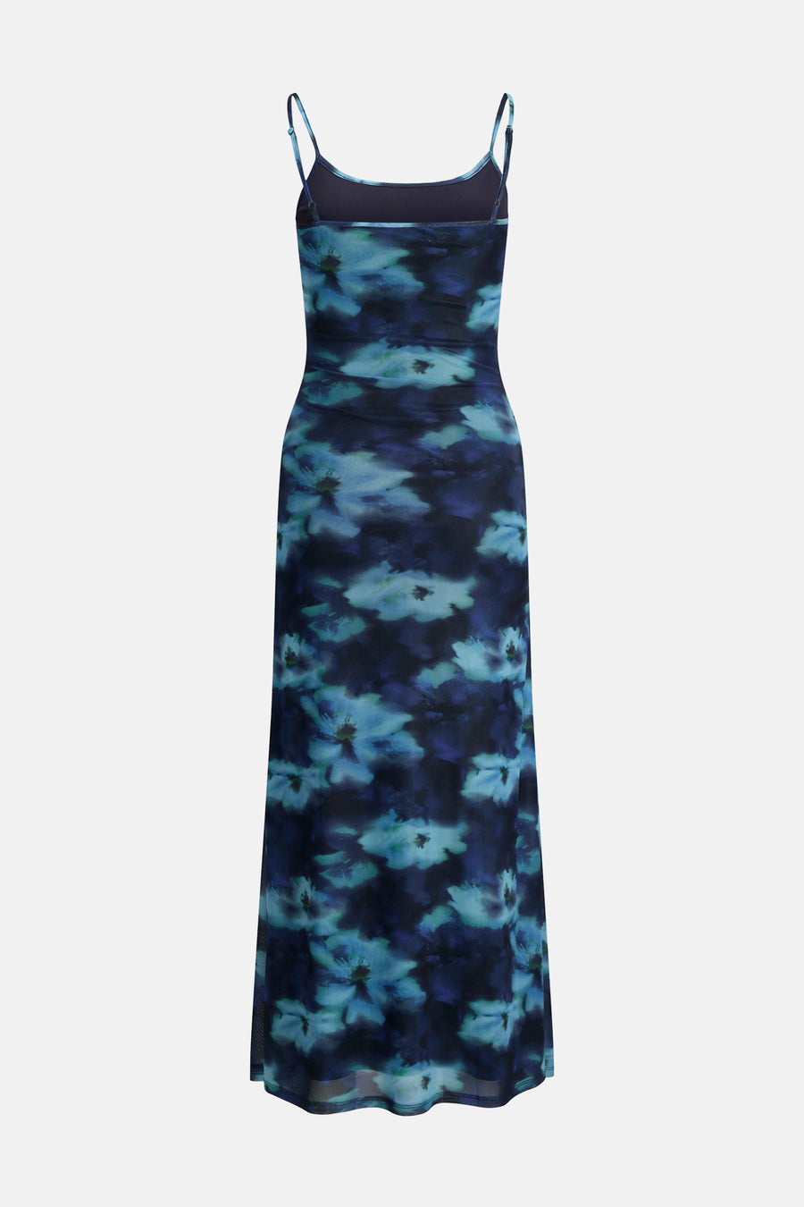 Robe sans manches bleue de JJXX, avec un motif à pois de fleurs bleues.