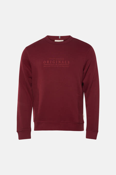 Pull rouge de ORIGINALS BY JACK & JONES, à manches longues et col rond.