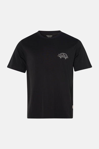 T-shirt noir à manches courtes de ORIGINALS BY JACK & JONES, vue arrière.