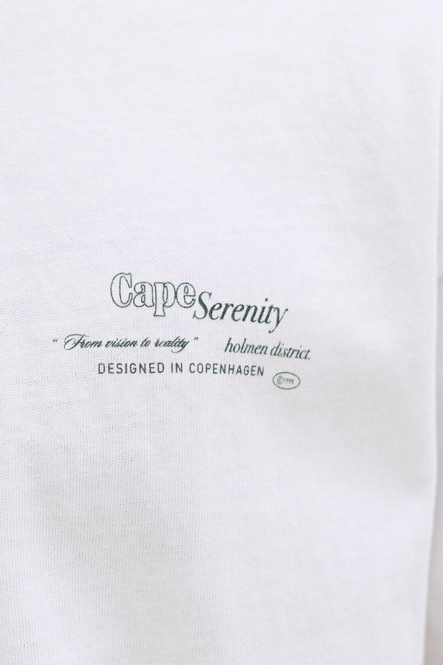 T-shirt blanc de ORIGINALS BY JACK & JONES, avec imprimé texte vert et une texture subtile.