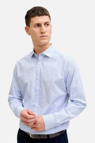 Chemise bleue à manches longues de PREMIUM by JACK & JONES, avec un motif subtil et un col classique.