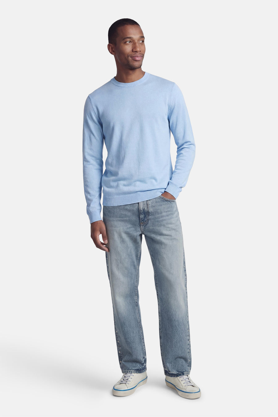 Pull à col rond - bleu