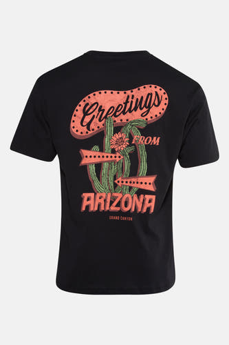 T-shirt noir à manches courtes d'ORIGINALS BY JACK & JONES, avec une impression graphique sur le dos disant "Salutations du Grand Canyon de l'Arizona".