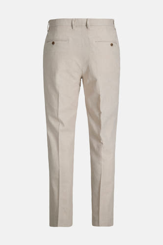 Pantalon de costume écru de PREMIUM by JACK & JONES, avec poches passepoilées à l'arrière et une texture subtile.