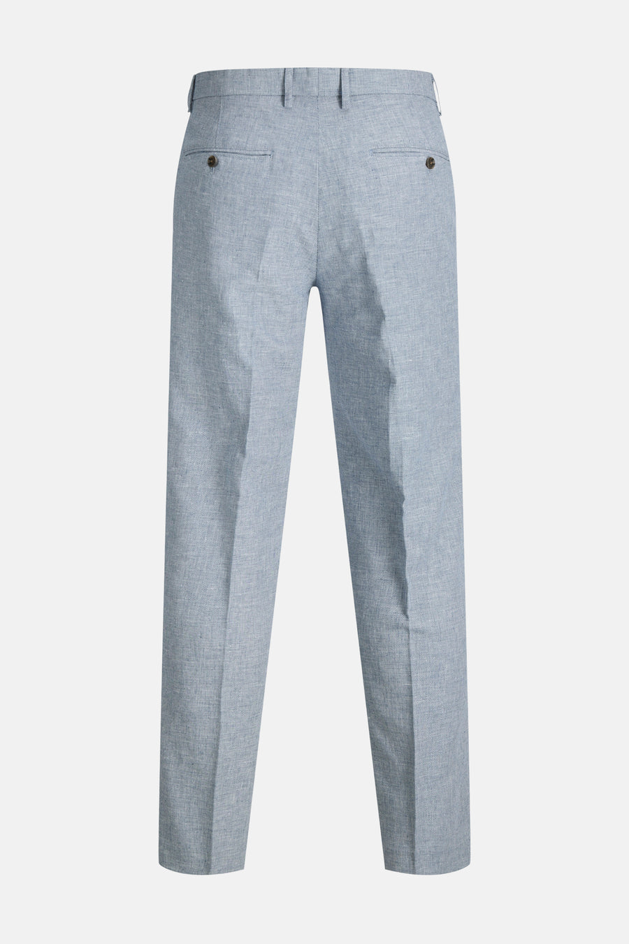Pantalon de costume bleu de PREMIUM by JACK & JONES, avec poches arrière et une texture lin fine.
