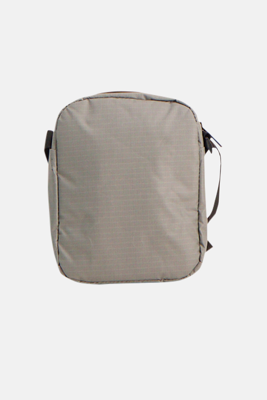 Grijze schoudertas van ACCESSORIES BY JACK & JONES, met een subtiel rasterpatroon en zwarte bandjes.