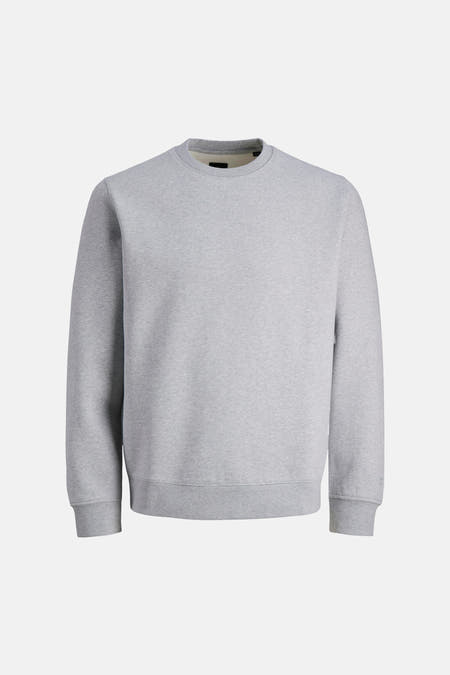 Pull gris à col rond de PREMIUM by JACK & JONES, de couleur unie.
