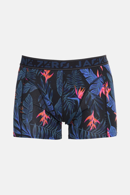 Boxershort multicolore d'ACCESSORIES BY JACK & JONES, avec imprimé de fleurs et de feuilles tropicales.
