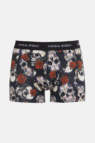 Boxershort multicolore d'ACCESSORIES BY JACK & JONES avec des têtes de mort et des roses.