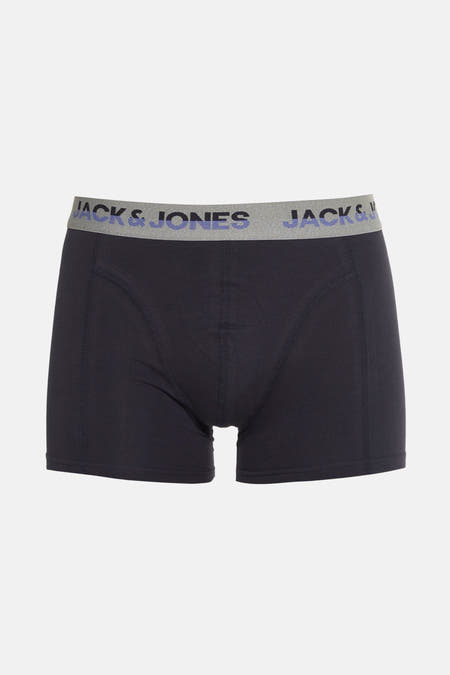 Boxer short bleu d'ACCESSORIES BY JACK & JONES, avec une ceinture grise et le logo de la marque.
