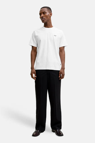 Wit T-shirt met korte mouwen van PREMIUM by JACK & JONES, met kleine tekstprint op de borst en een effen ontwerp.