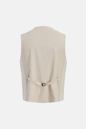 Gilet écru de PREMIUM by JACK & JONES, avec une ceinture réglable au dos.