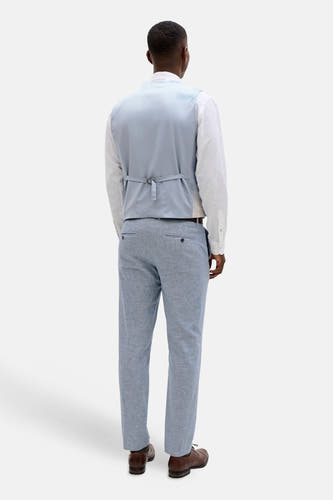Gilet bleu de PREMIUM by JACK & JONES, avec sangle réglable à l'arrière et tissu uni.