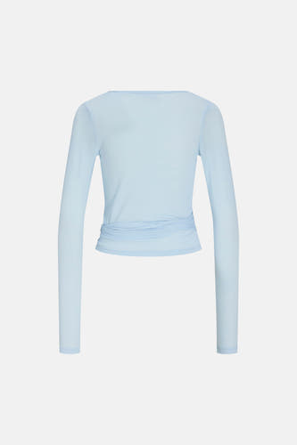 Gilet bleu de JJXX, à manches longues et avec un détail noué.