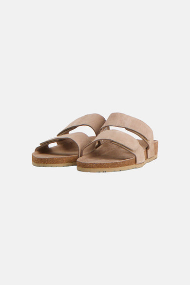 Pantoufles beiges de ACCESSORIES BY JACK & JONES, avec double bride et une semelle en liège.