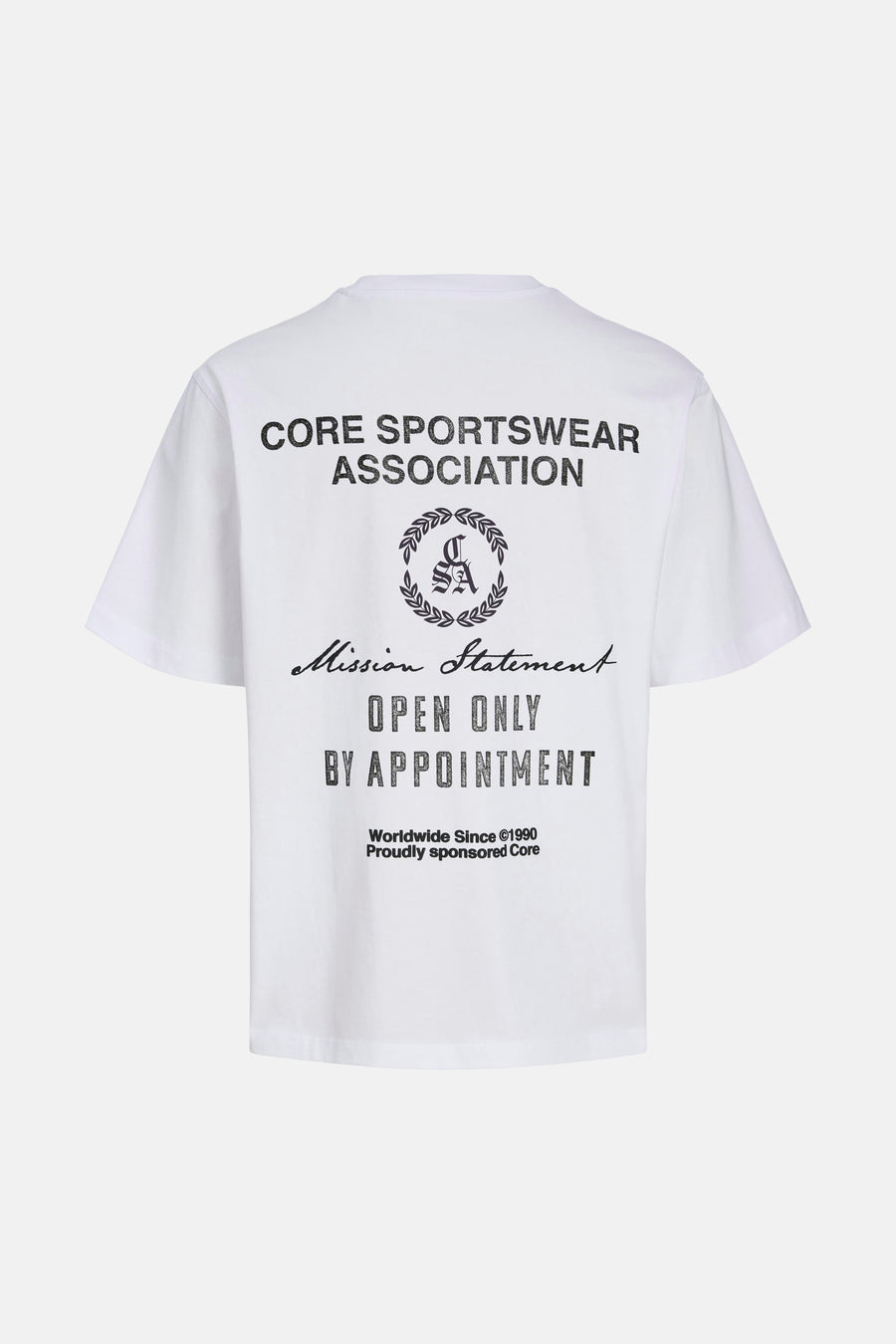 T-shirt blanc CORE BY JACK & JONES, avec un imprimé graphique au dos.