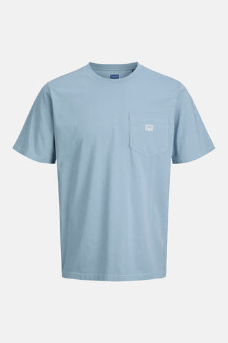 T-shirt bleu à manches courtes de JACK & JONES PREMIUM BLUE, avec une poche poitrine.