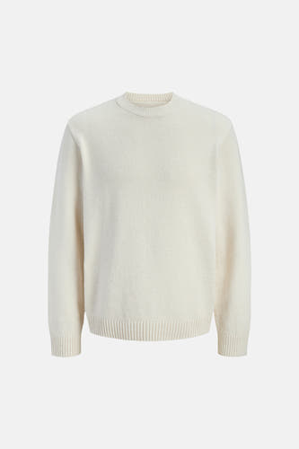Pull écru à col rond de ORIGINALS by JACK & JONES, avec une texture côtelée.