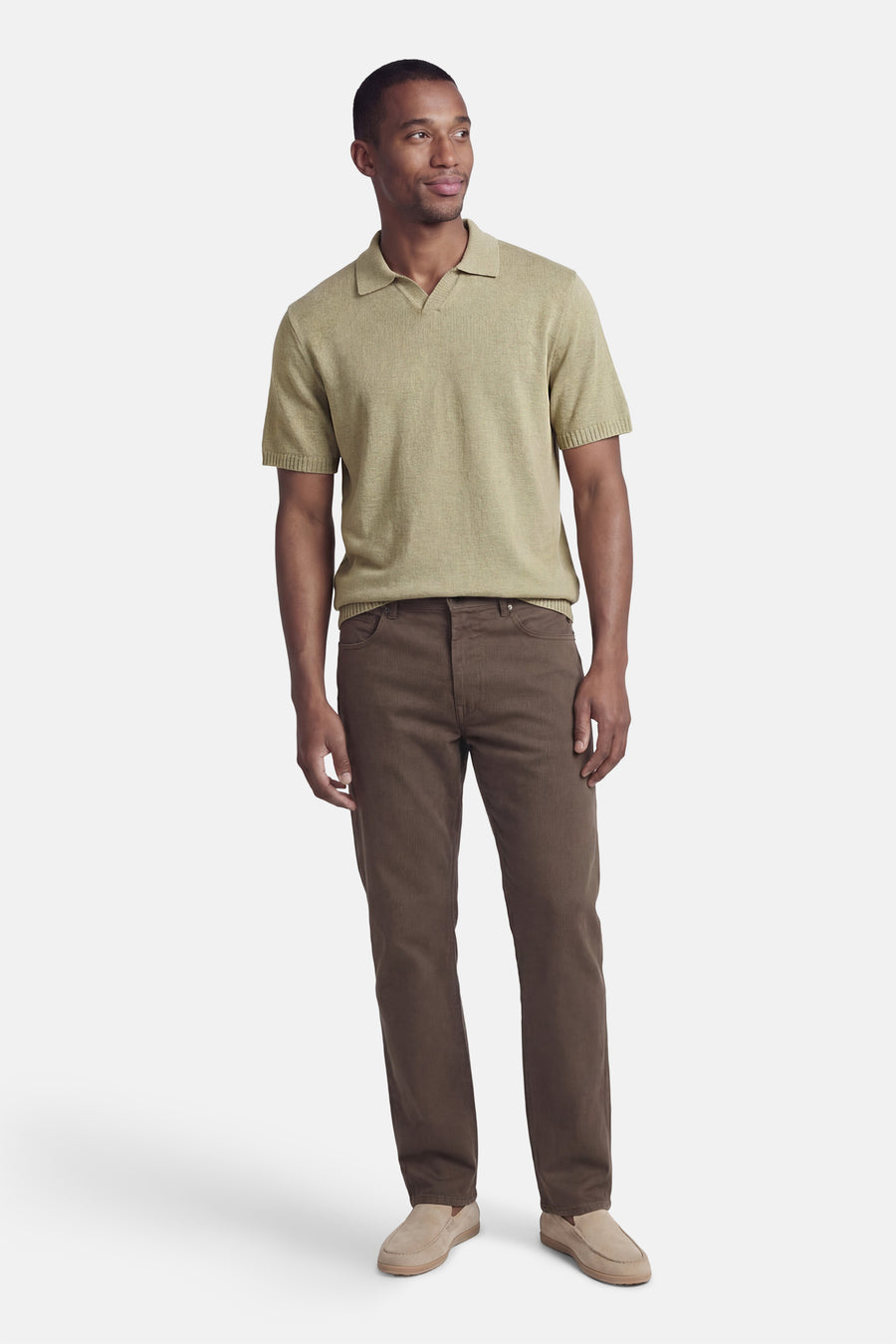 Polo verte à manches courtes de couleur verte de ORIGINALS BY JACK & JONES, avec une texture en maille fine.