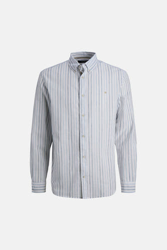 Chemise rayée bleue de PREMIUM by JACK & JONES, à manches longues et fermeture boutonnée.