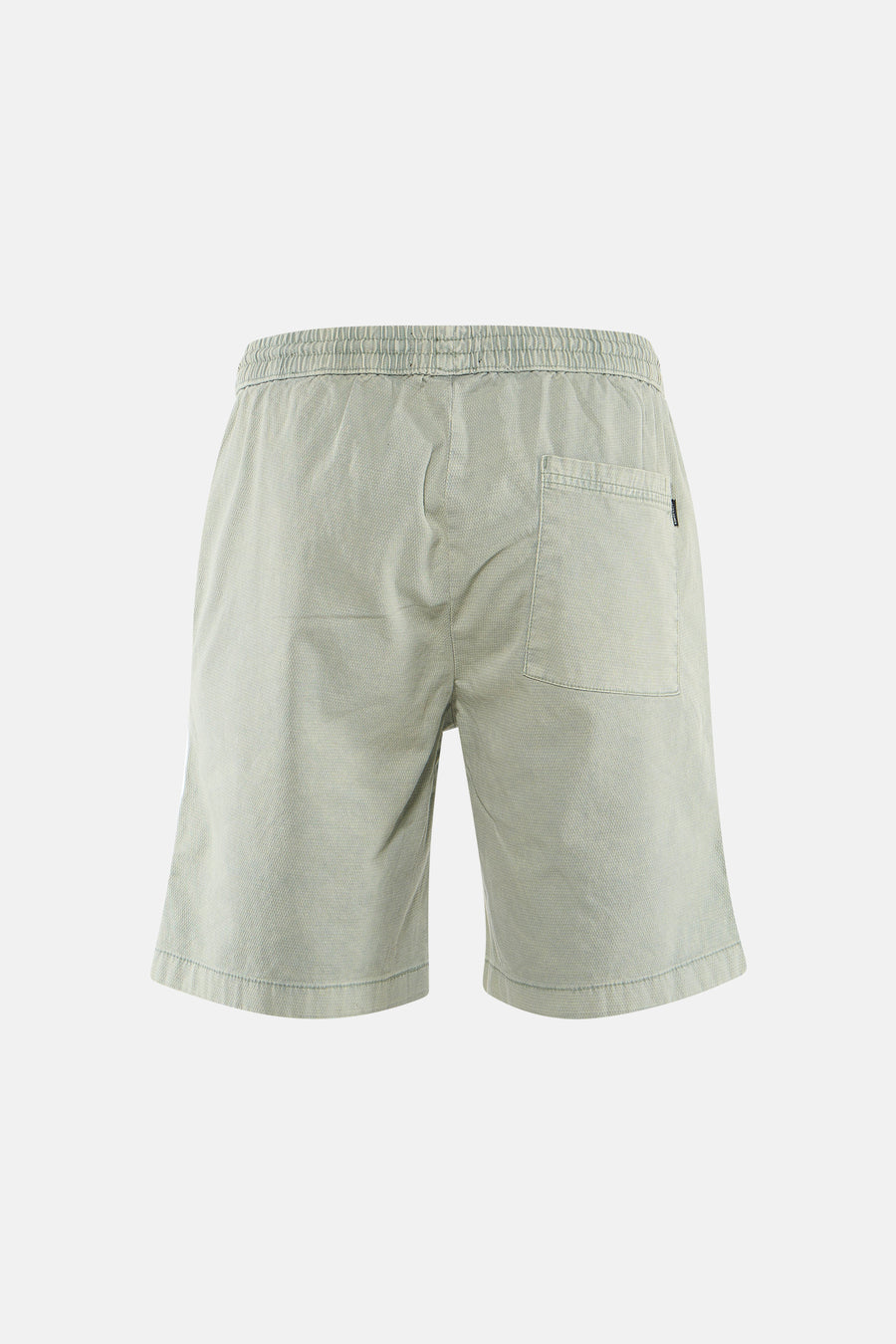 Groene short van JACK & JONES JEANS INTELLIGENCE, achterkant met elastische tailleband, gestructureerde stof en opgestikte achterzak.