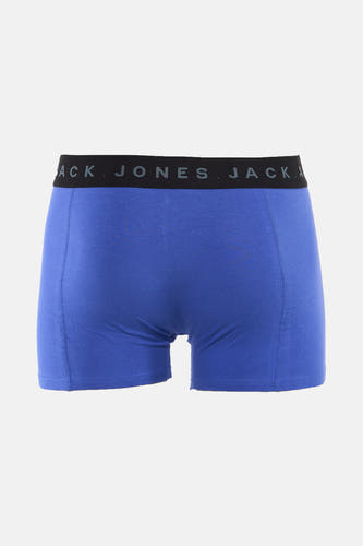 Blauwe boxershort van ACCESSORIES BY JACK & JONES, met zwarte elastische tailleband met logo.