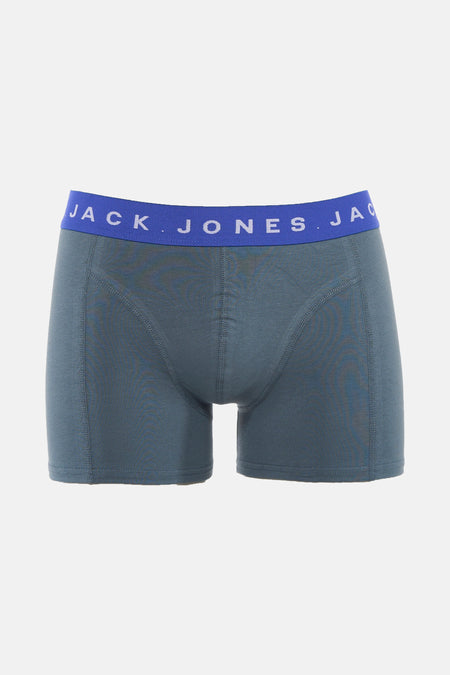 Grijze Jack & Jones boxershort met blauwe tailleband.