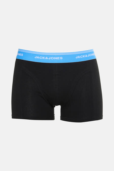 Short de boxers noirs d'ACCESSORIES BY JACK & JONES, avec une ceinture bleue à logo.
