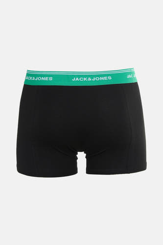 Zwarte boxershort van ACCESSORIES BY JACK & JONES, met een groene tailleband met merklogo.