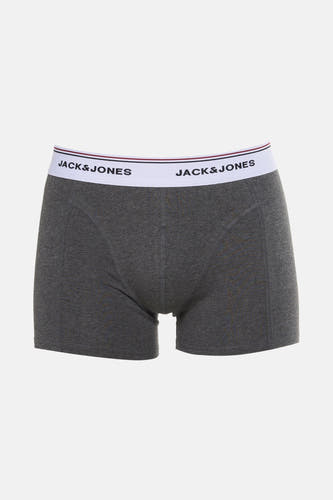 Boxer short gris d'ACCESSORIES BY JACK & JONES, avec une ce de taille blanche imprimée du logo.